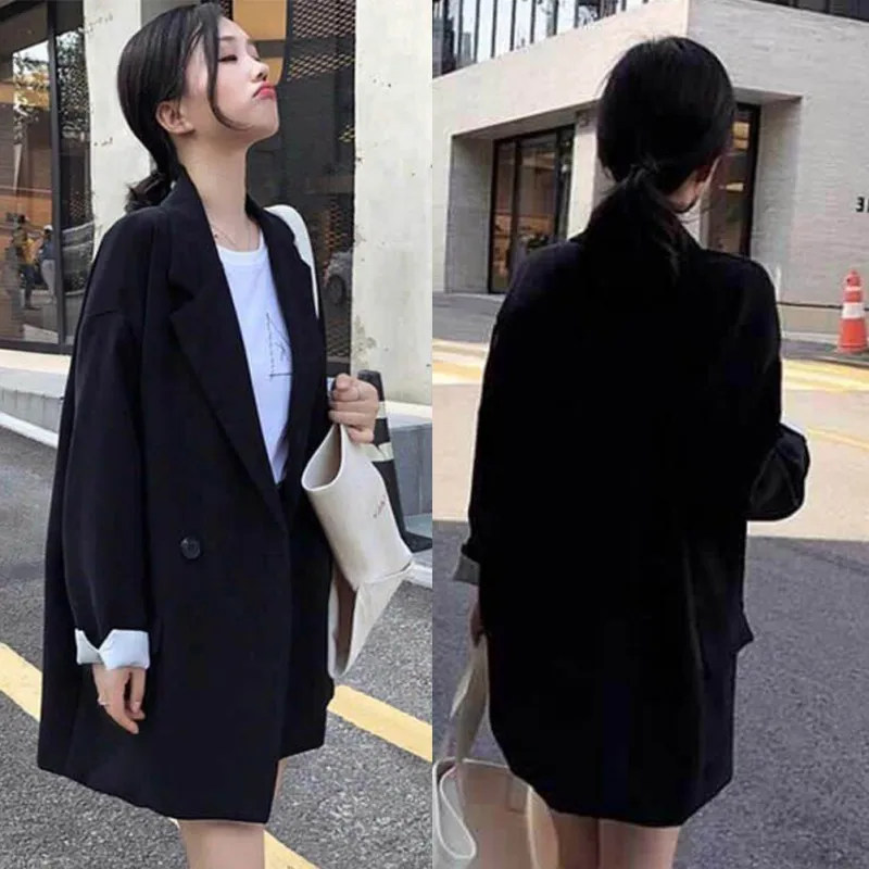 

Spring Summer Women Clothes Long Sleeves Streetwear Ladies Solid Color Jackets Lapel Casual Slim Warm Coat S-XL