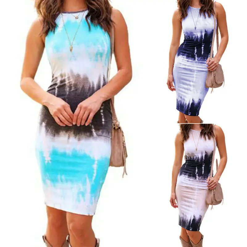 

VICABO Dress for Women Fashion 2021 Summer Womens Sexy Casual Sleeveless Bodycon Dress Ladies Slim Fit Vest Tank Dress