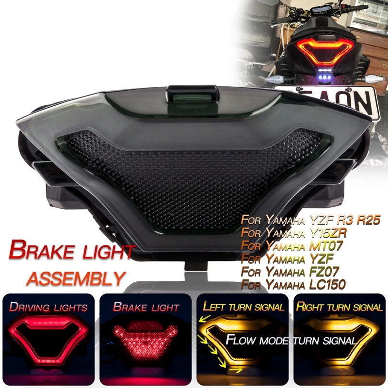 Для Yamaha YZF R3 R25 Y15ZR MT03 MT07 FZ07 LC150 мотоциклетный задний фонарь стоп сигнал сигнальная