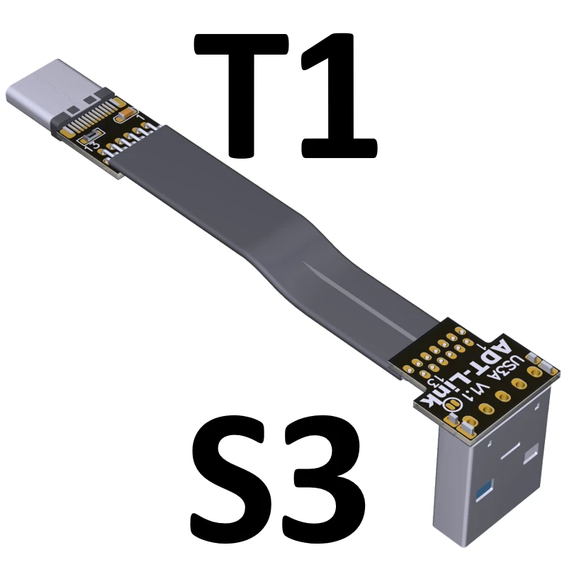 3A Тип USB C двойным углом 90 градусов кабель с разъемом usb c для лента плоская