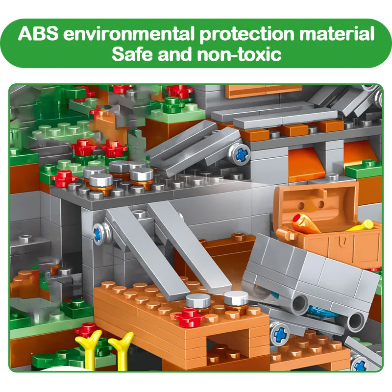

1315PCS Compatible My World Building Blocks Mountain Cave Village Figures Module Bricks Toys For Children