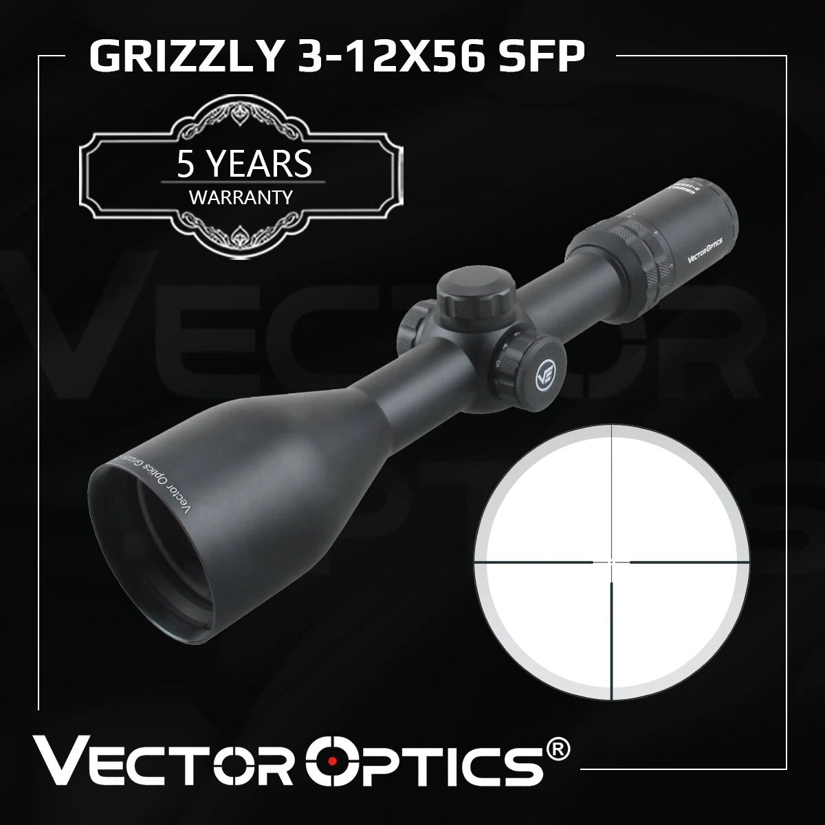 Прицел для винтовки Vector Optics гризли 3 12x56 с красной точкой|Оптические прицелы| |