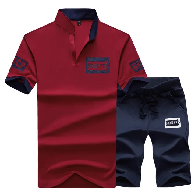 Summer Men's Shorts Sports Suits Sportswear Mens Running Clothing Sets Short Pants Male Sweatshirt Boy Fashion Tracksuit | Спорт и