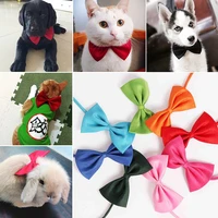 2 pcs pet dog cat necklace adjustable strap solid dogs collar accessories pet dog bow tie puppy bow ties dog pet supplies 2021