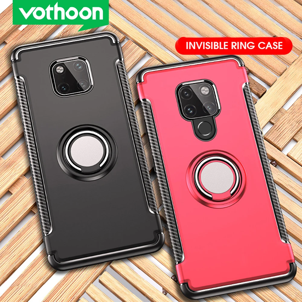 

Vothoon Phone Case for Huawei Mate 40 30 20 Pro 20X 20 Lite P40 Pro P30 P20 Lite Anti Knock Magnetic Car Holder Ring Case Cover