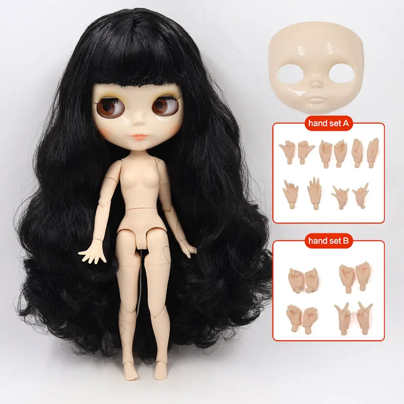 doll hand AB shell ICY Blyth кукла Обнаженная тела 30 см игрушки BJD белое блестящее лицо с дополнительными руками AB и Лицевая панель 1/6 DIY модные куклы подарок для девочки - Цвет: doll hand AB shell