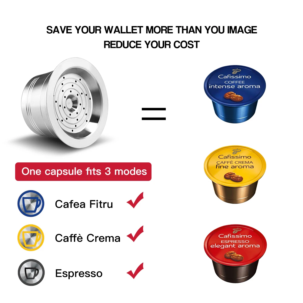 Многоразовые классические кофейные зеркальные подставки Cafissimo из нержавеющей