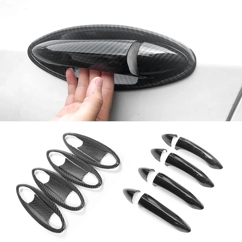 

For Chevrolet Cruze 2015 2016 2017 2018 Car Carbon Fiber Texture Exterior Door Handle / Door Bowl Cover Protective Trim