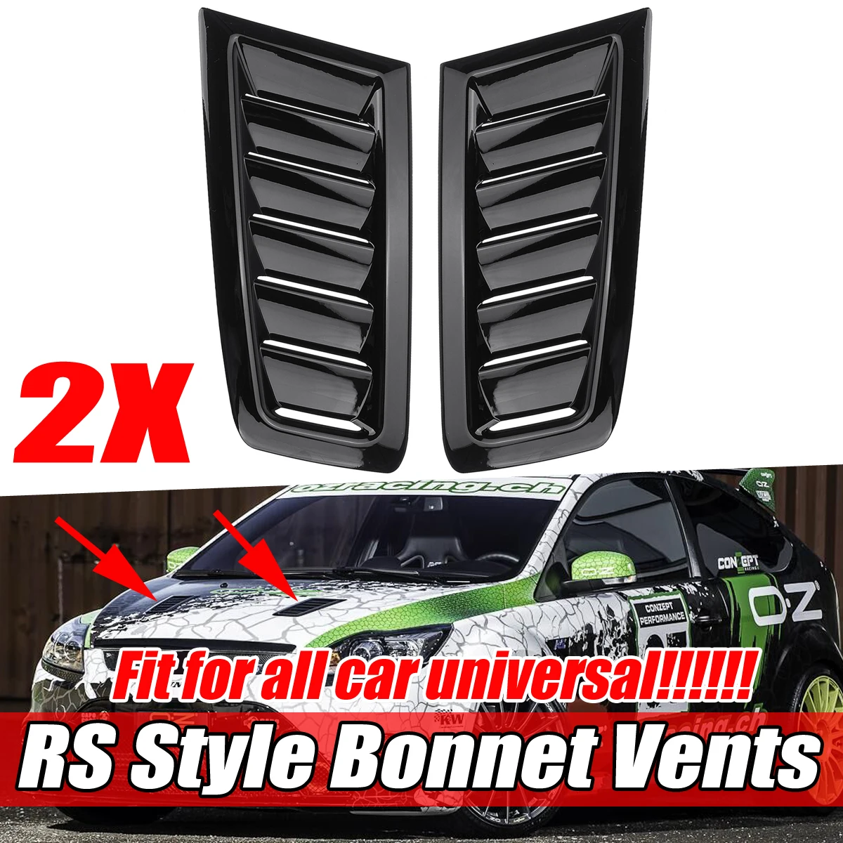 

1 Pair Universal Car Front Bonnet Vents Hood For Ford For Focus MK2 For BENZ For Audi For BMW For Honda For Infiniti For Civic