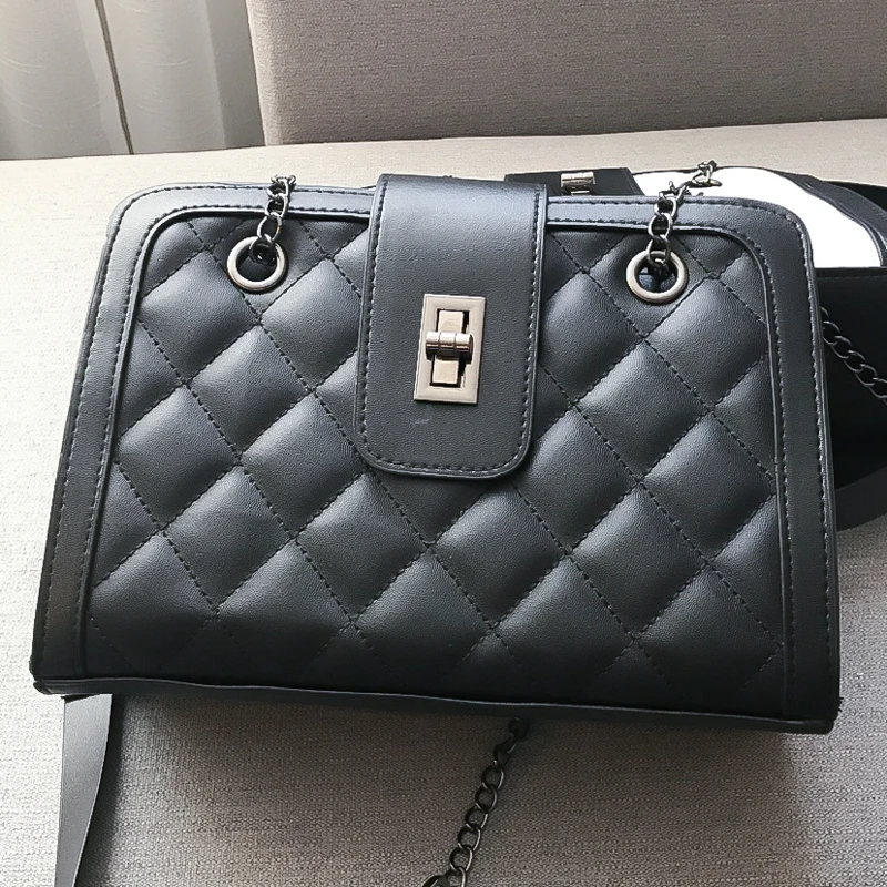 

Модная женская сумка через плечо, вместительная сумка-мессенджер на плечо с металлической цепочкой, женская сумка, новинка 2019, сумка для дев...