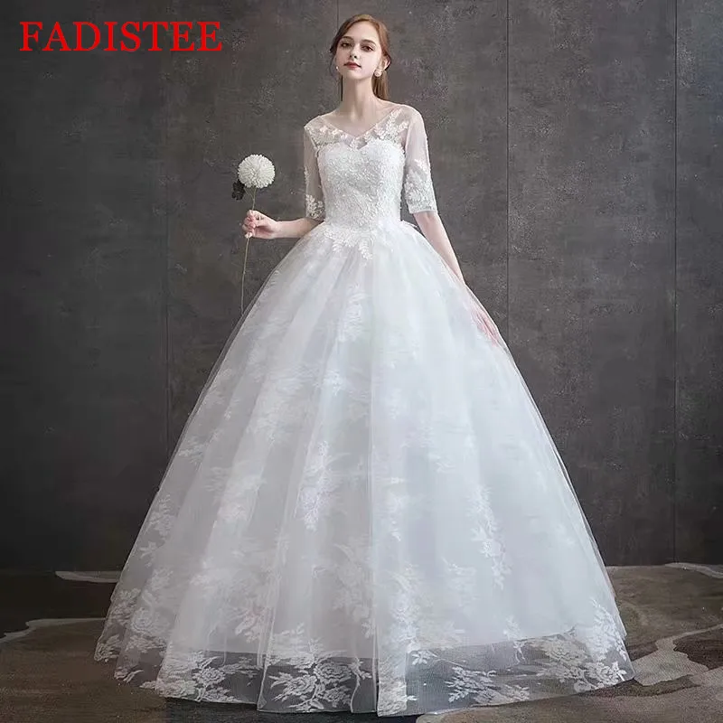 

Wedding Dress V-Neck Half Sleeves Vestido De Novia платье Bridal Gowns Robe De Mariage платье для свадебной вечеринк