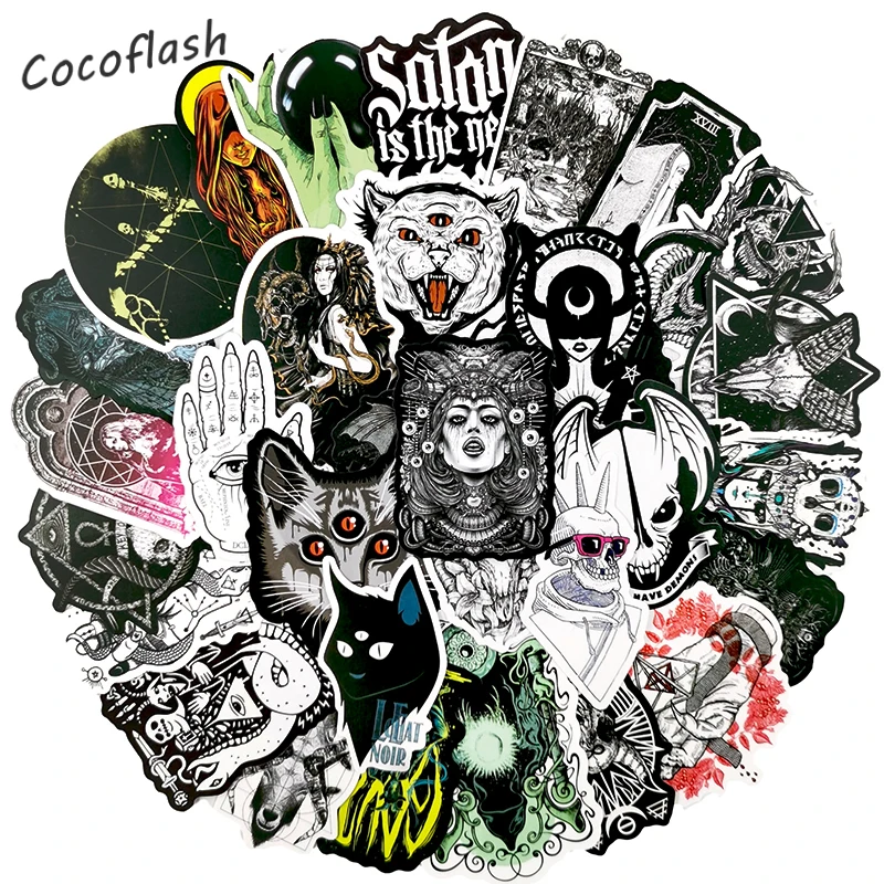 10/50pcs/pack Witch Demon Gothic Series Cartoon Stickers For DIY TOY Skateboard Laptop Bicycle Scrapbook Skateboard Luggage