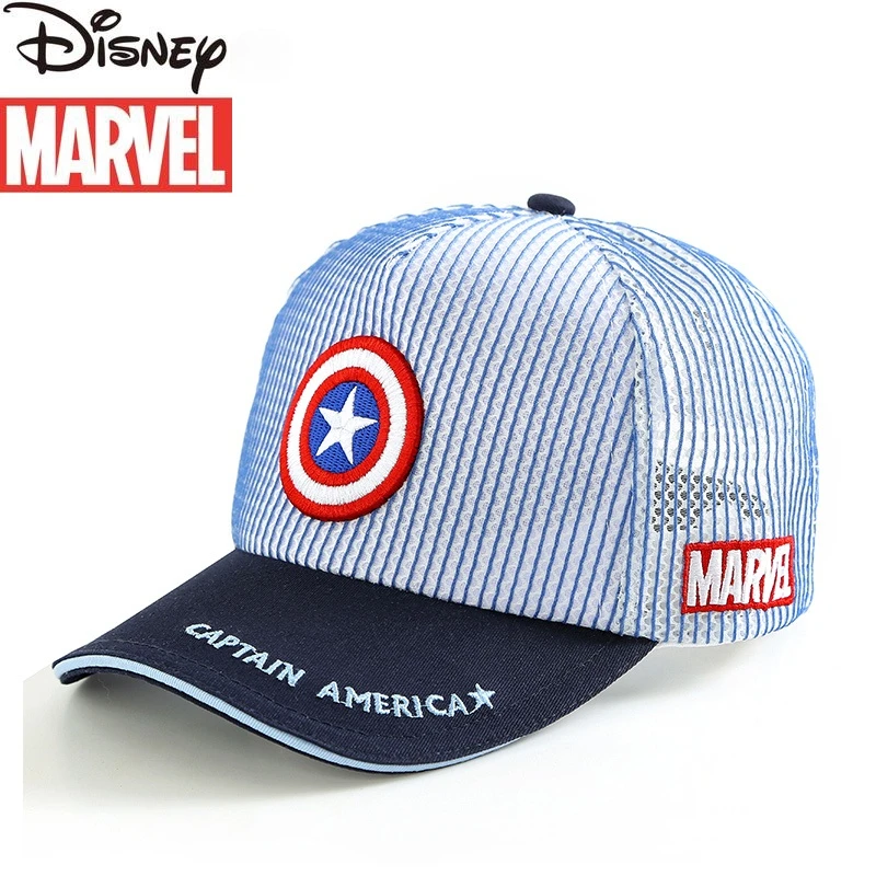 

2021 New Disney Children's Baseball Cap Cartoon Iron Man Thin Sunshade Casual Hat Captain America Mesh Summer Breathable Hat
