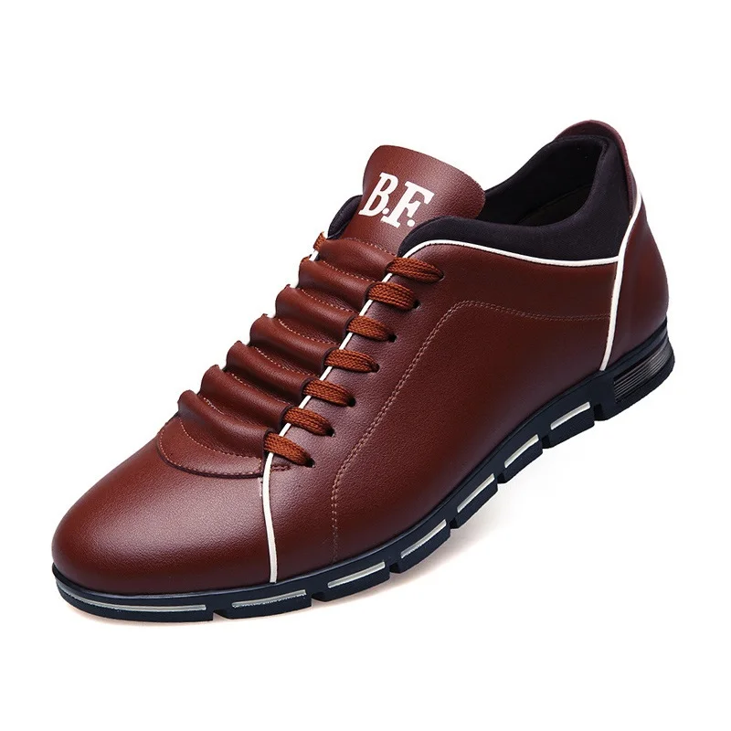 

Spring Autumn New Men Shoes Casual Sneakers Fashion Solid Leather Shoes Formal Business Sport Flat Round Toe Light Breathable413