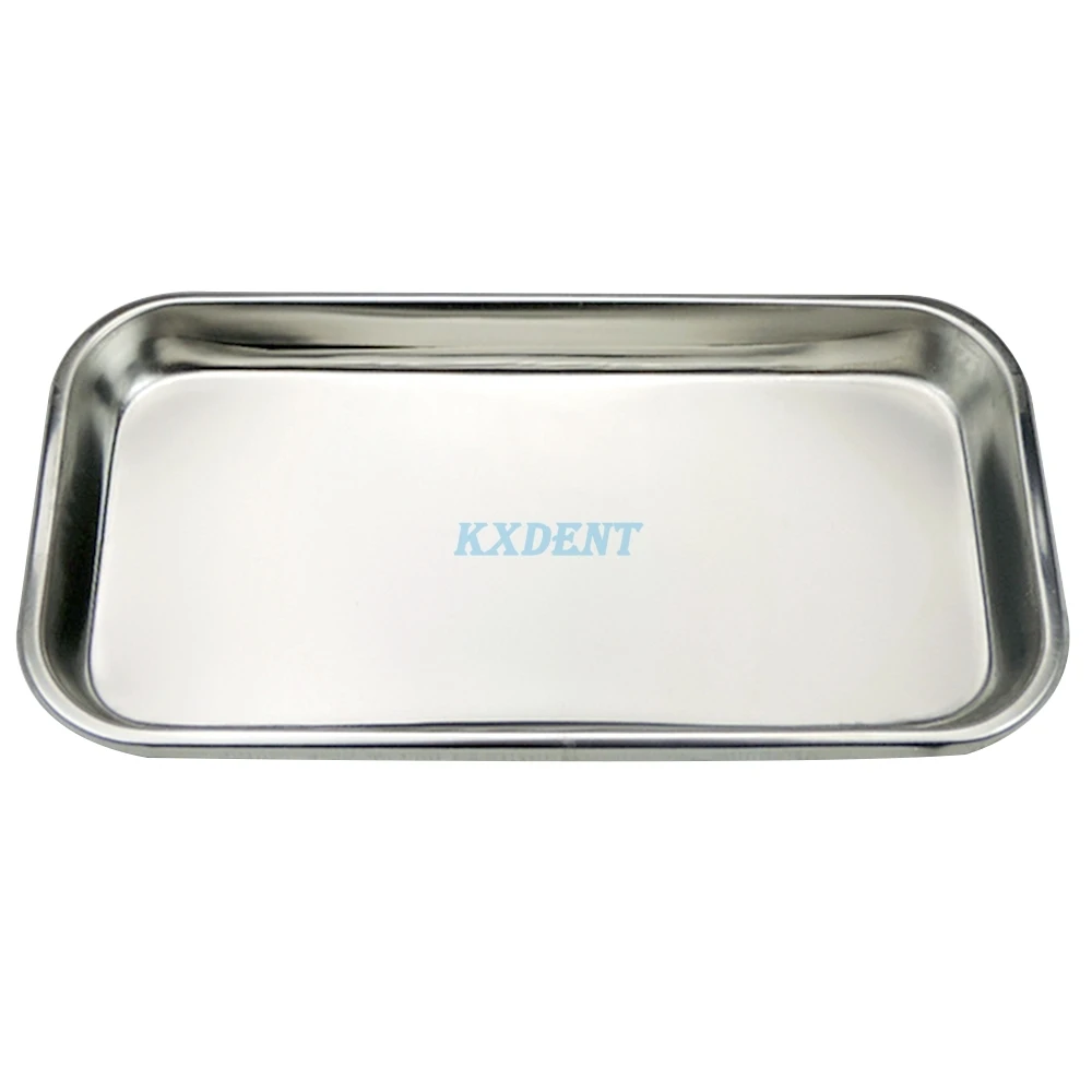 

1pcs Stainless Steel Medical Surgical Dental Dish Storage Tray With Recessed Corners for Dentistry Lab Instrument Tools