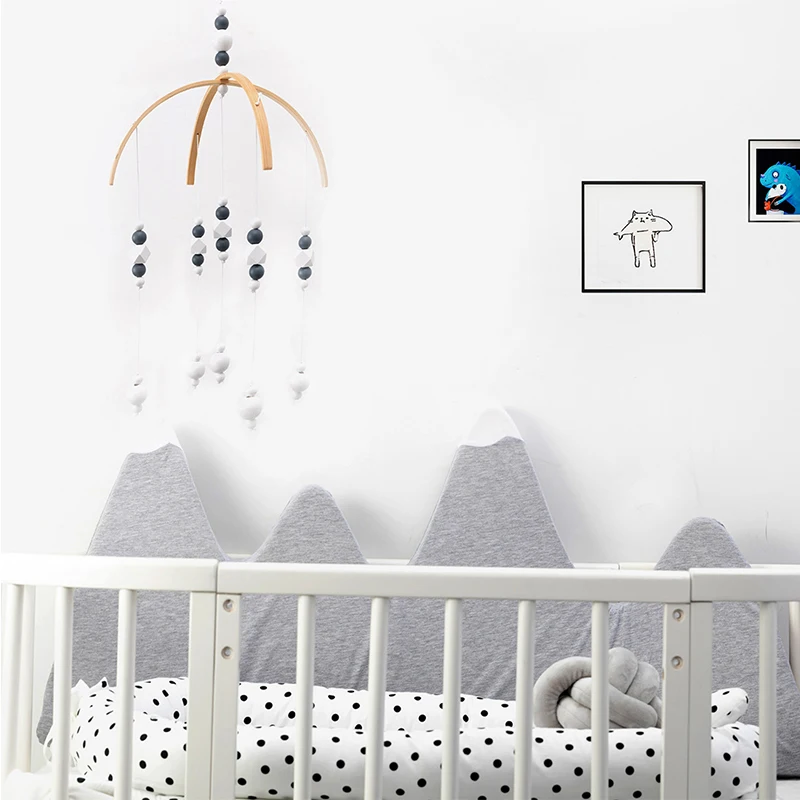 Nursery Room Decor Nordic Felt Ball Bed Mobile Hanging Decor Kids Play Room Tent Canopy Baby Girl Bedroom Mobile Nursery Decor