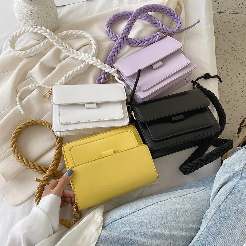 Плетеные дизайнерские сумки на ремне через плечо из искусственной кожи для