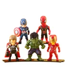 Экшн-фигурки из мультфильма Marvel: Мстители: война бесконечности, танос, железный человек, Человек-паук, Капитан Америка, Халк, Черная пантера, модели игрушек, 5 шт.