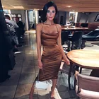 Женский атласный наряд на шнуровке, Длинная Элегантная Сексуальная Клубная одежда с открытой спиной для вечерние, летний наряд для ужина 2021, Прямая поставка