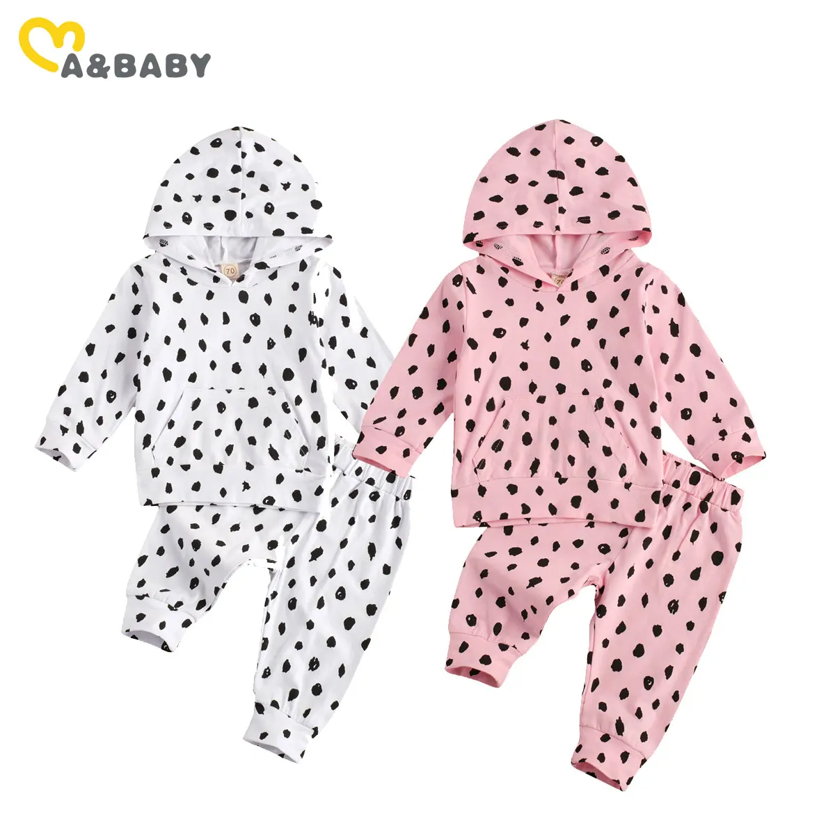 

Ma&Baby 0-24M Spring Autumn Infant Newborn Baby Girl Clothes Set Leopard Long Sleeve Hooded Top Pants Outfits Casual Clothing