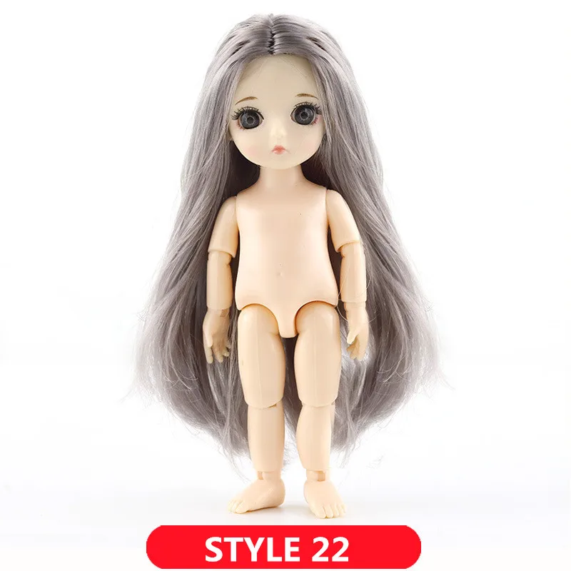 STYLE 22 1/12 BJD куклы 13 суставов DIY милые куклы принцессы 16 см 3D глаза ручной работы оригинальные куклы для девочек игрушки для детей подарки на день рождения - Цвет: STYLE 22