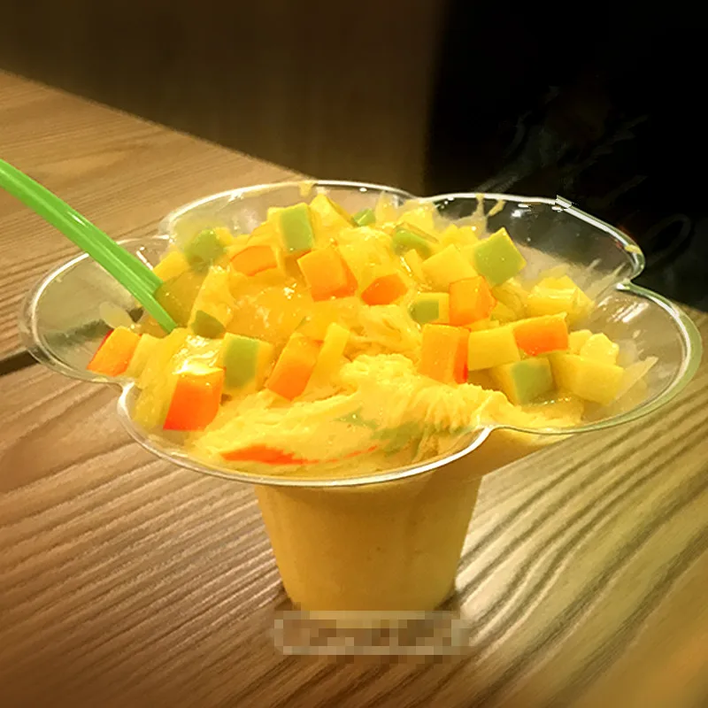 

50pcs 320ML disposable creative ice cream cup oatmeal fruit salad yogurt plastic bowl birthday wedding party favors dessert cups