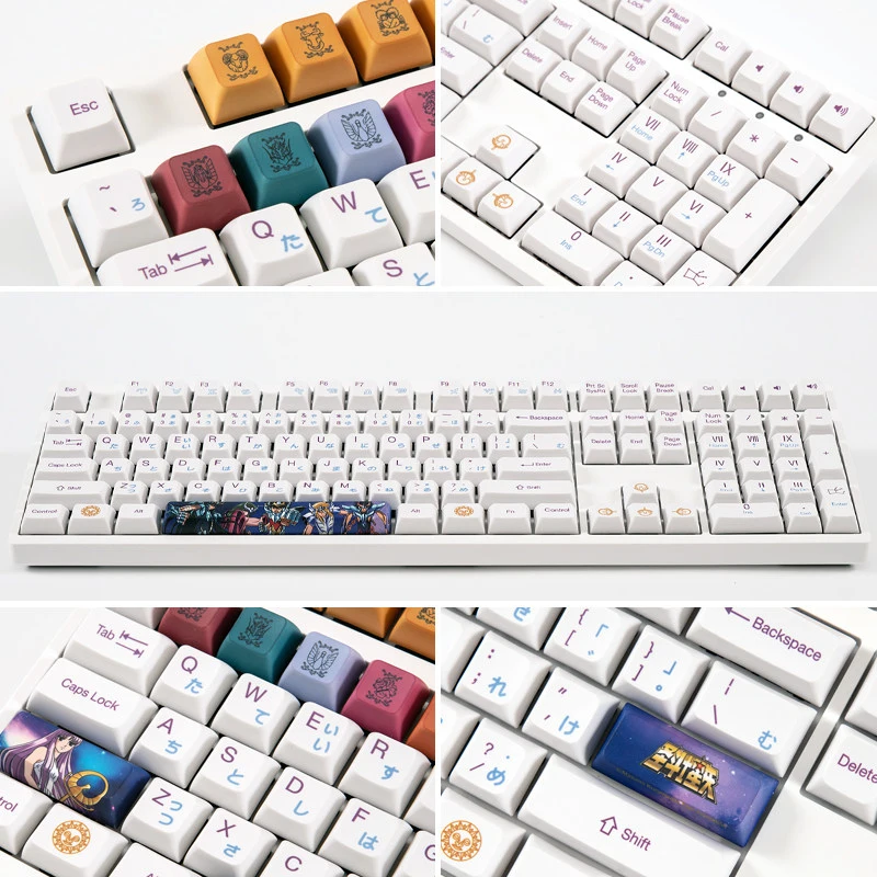 

New AKKO 3108V2 Saint Seiya game keyboard Japanese animation style 108 key white wired mechanical gaming keyboard for boy