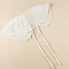 Вышивка, Лепестковые цветочные кружева, искусственный воротник, шаль, 3 слоя, ажурное короткое пончо, шляпка, зубчатая отделка, ожерелье 32CF