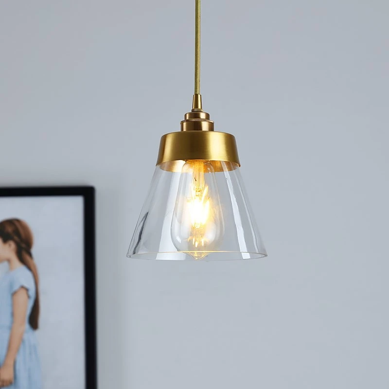 

Nordic Glass Pendant Lights E27 Modern Kitchen Restaurant Bar Living Room Bedroom Brass Hanging Lighting Pendant Lamp