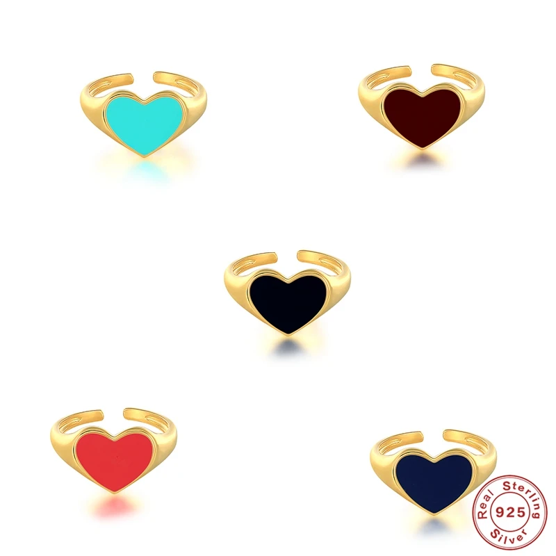 

Aide Love Heart Shape Finger Rings For Women 925 Sterling Silver Anniversary Rings Gift Fine Jewelry Finger Rings 2021 Trend