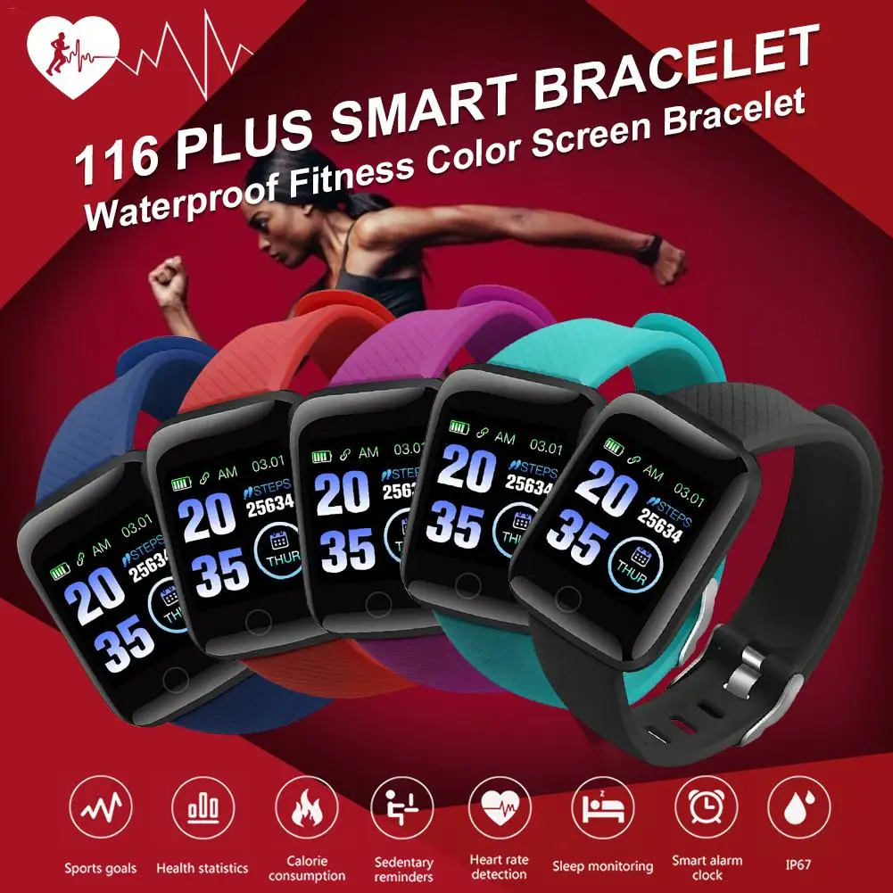 New Smart Watch Health Monitor Pedometer Men Women Heart Rate Blood Pressure Sport Fitness Watches Kid For Android IOS