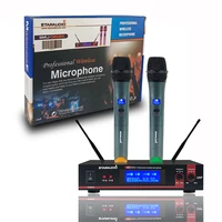 professional dual channel uhf handheld wireless microphone 2ch easy to use multiple system church stage party clubs mic smu0202a