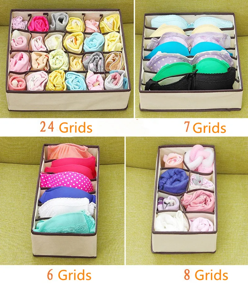 Drawer Closet Organizers Boxes For Underwear Bra Home Storage Non-woven Scarfs Socks Organizer Box | Дом и сад