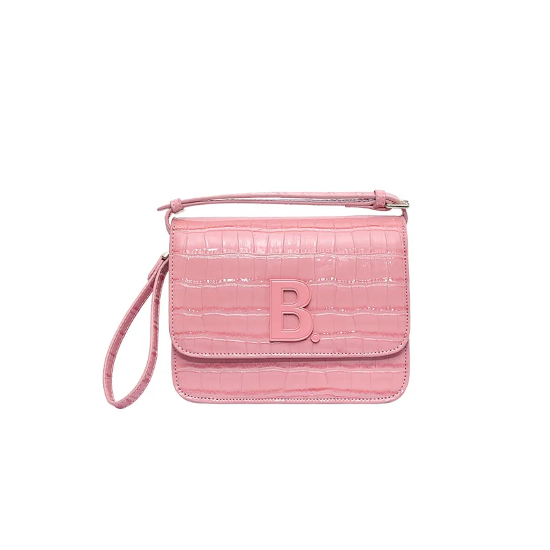 

Luxury ladies leather tofu bag B buckle natural leather tofu bag small square bag shoulder messenger female bag organ bag