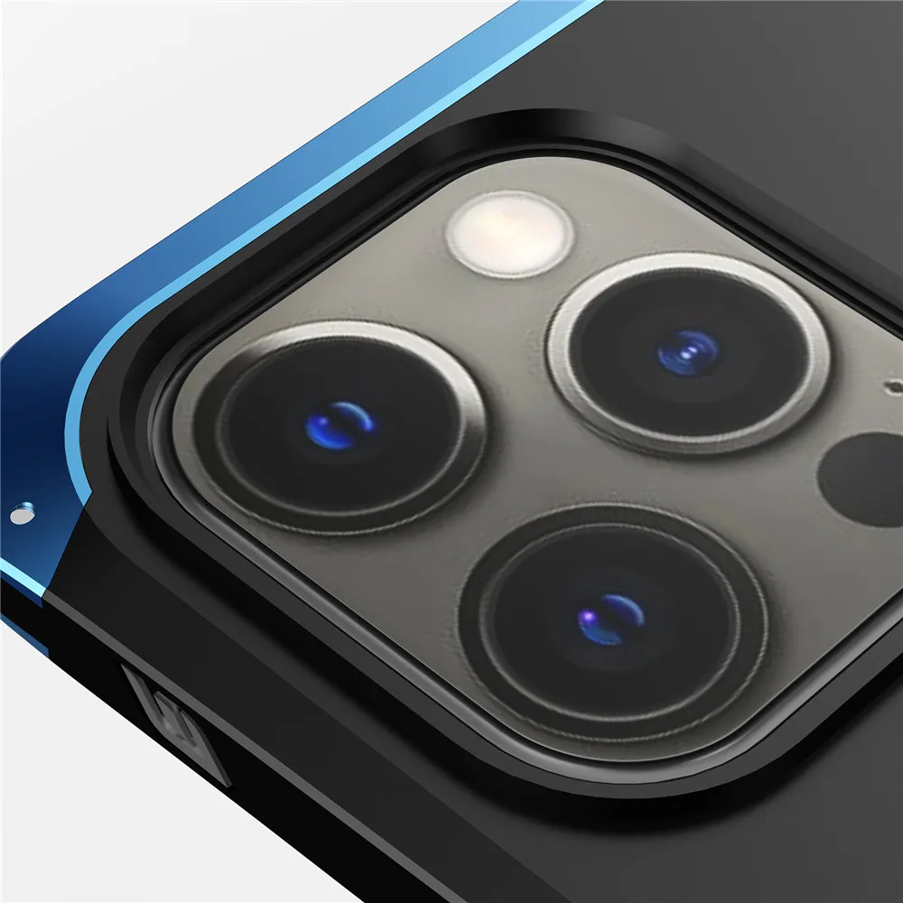 Противоударный металлический бронированный чехол для iPhone 11 12 Pro Max алюминиевый из