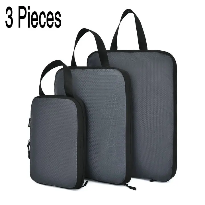 3pcs Gray Soperwillton компрессионные упаковочные кубики, набор косметических сумок, нейлоновая дорожная сумка для мужчин и женщин, органайзер для путешествий, аксессуары - Цвет: 3pcs Gray