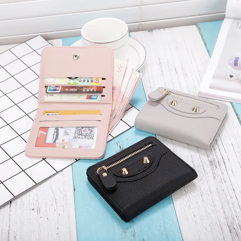 Новый корейский Для женщин кошельки короткий складной сумочка маленькая свежая