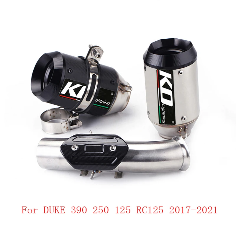 

Slip on 51mm Exhaust System Muffler Silencer Connect Pipe Mid Middle Link Pipe for KTM DUKE 125 250 390 RC390 2017-2021