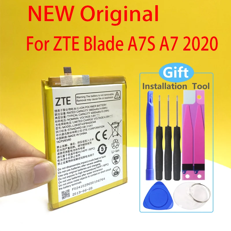 Новый оригинальный аккумулятор для ZTE Blade A7S A7 2020 4000 мАч Li3839t43p8h826348 в наличии