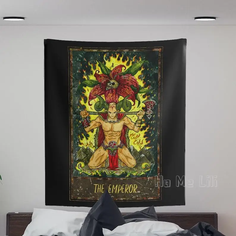 

Tarot The Emperor Tapestry Goth Wall Decor