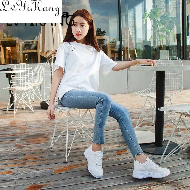 Новинка 2019 Весенняя модная женская повседневная обувь замшевые кожаные туфли на