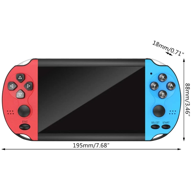 

4.3 Inch Handheld Portable Game Console Dual Joystick 8GB Pre-loaded With 1000 Free Games, Support Music Video Games For Gifts