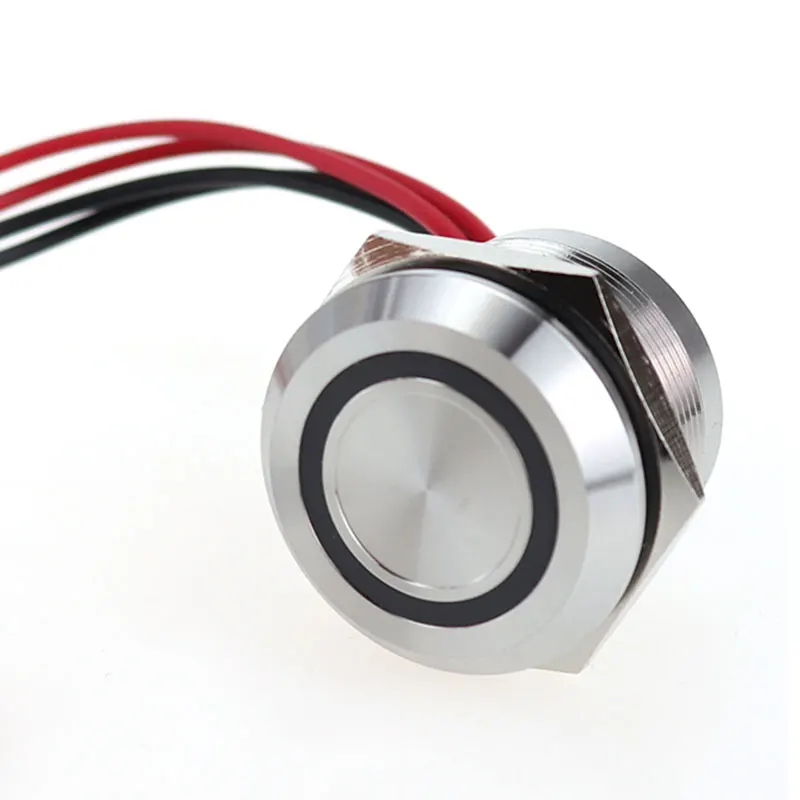 Нормально открытая мгновенная 12 В/24 В IP67 водонепроницаемая плоская головка 25 мм