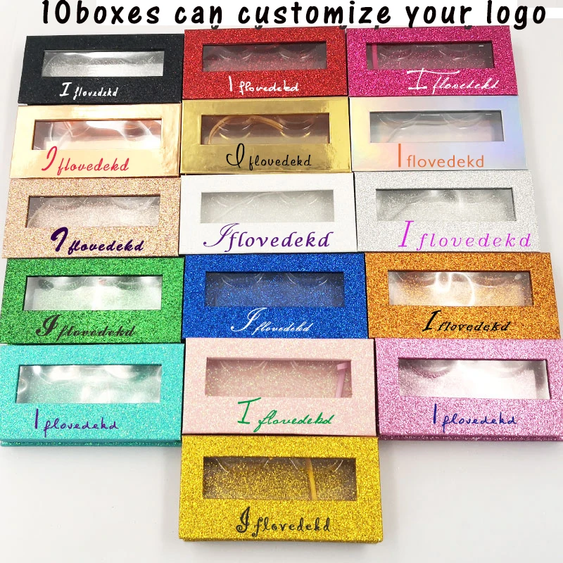 Cost of 10 logos Iflovedekd со скидкой частная этикетка накладные ресницы на заказ упаковка блестящая упаковка подарочная коробка - Цвет: Cost of 10 logos
