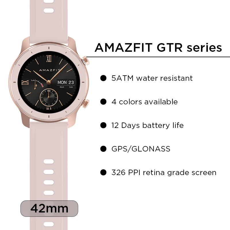 Amazfit GTR 42 мм смарт часы GPS Смарт часы мужские 5ATM водонепроницаемые Смарт часы 24 дня батарея AMOLED экран 12 Спорт