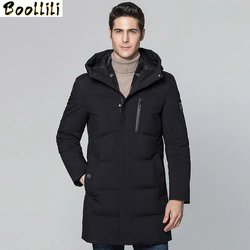 

Winter Boollili Long 90% Duck Down Jacket Men Hooded Coat Scarf Warm Jackets Mens Clothing 2023 Parka Casaco Masculino