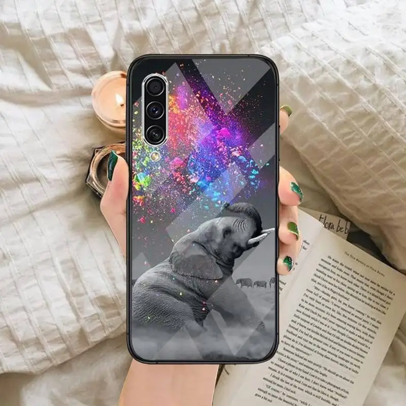 

Star watercolor elephant art Phone Case Tempered glass For Samsung S6 S7 edge S8 S9 S10 e plus note8 9 10 pro