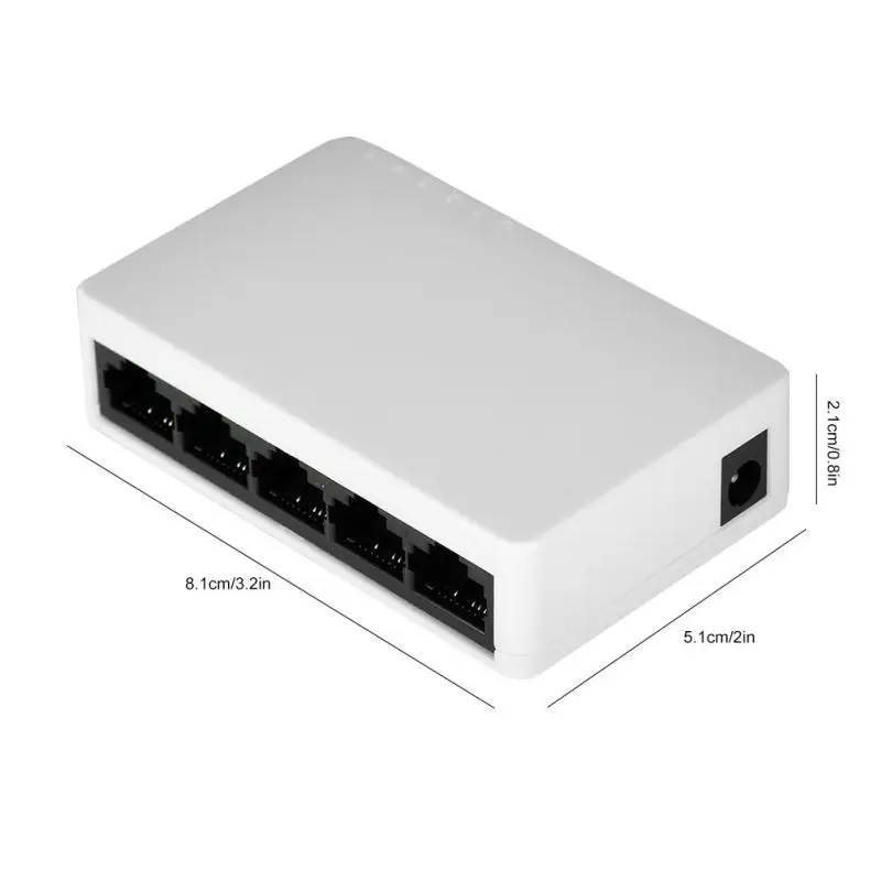 Мини сетевой коммутатор 5 Порты и разъёмы 10/100 Мбит/с Fast Ethernet настольный