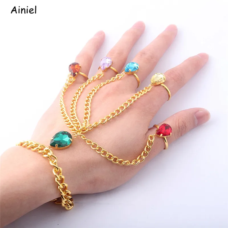 

Endgame Thanos Infinity Stones Gauntlet Bracelet Ring Hand Chain Bracelet Prop Iron Man Cosplay Women Men Jewelry Gifts