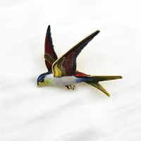 creative bird brooches for women swallow pins vintage style high quality enamel flying bird badge lovely exquisite jewelry gifts